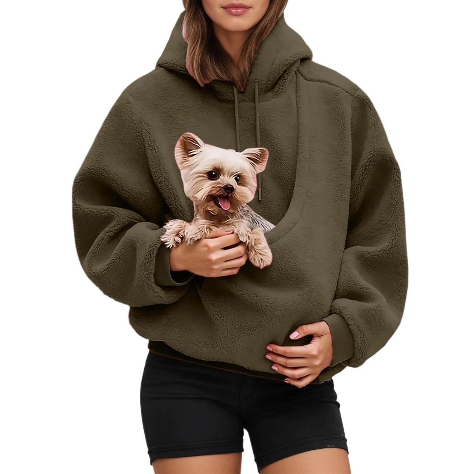 Unisex Pet Carrier Hoodie Cat Dog Bag Long Sleeve Sweatshirt Multiple Colors Plush Daily Wear Fashion Accessory