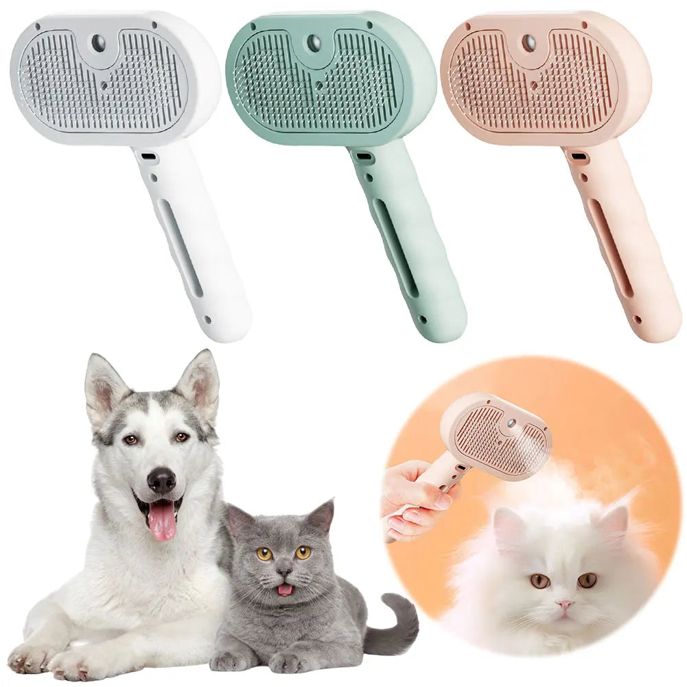 3 in 1 Cat Steam Brush with Release Button Cat Grooming Brush Cat Hair Brush for Shedding & Grooming for Cats Dogs Small Animals